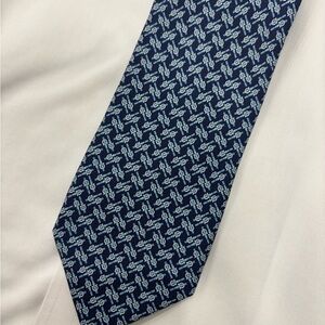 Salvatore Ferragamo Blue Geometric Tie